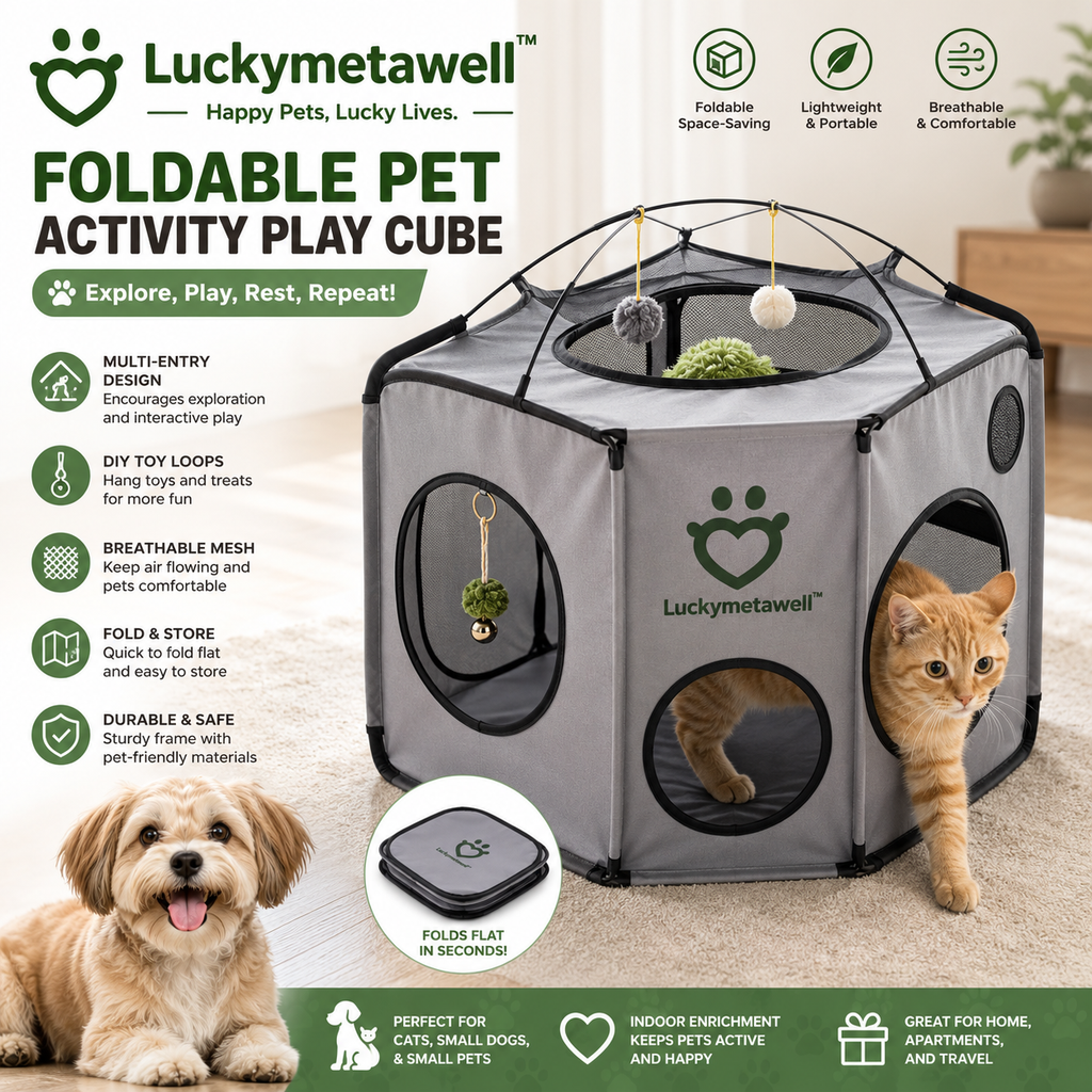 Luckymetawell™ Foldable Pet Activity Play Cube