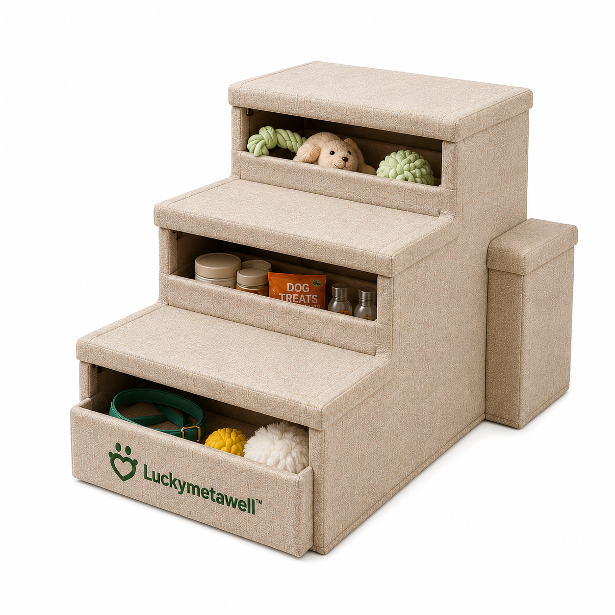 Luckymetawell™ Pet Stair & Storage Combo