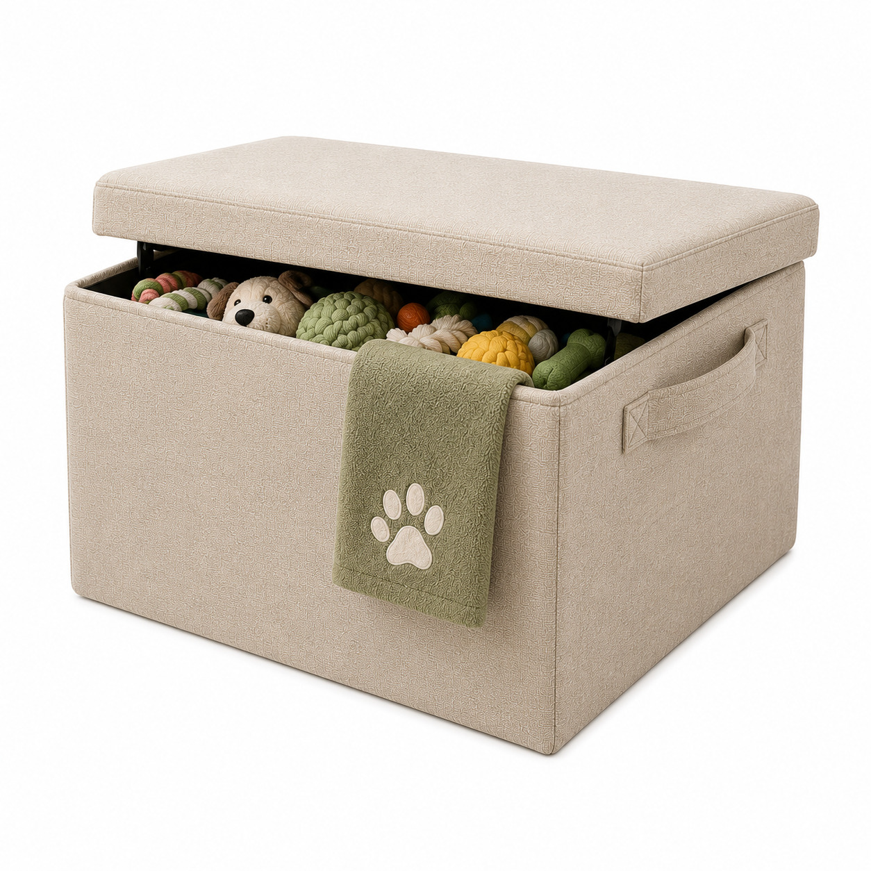 Luckymetawell™ Pet Toy Organizer Ottoman